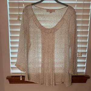 Loft white and black blouse